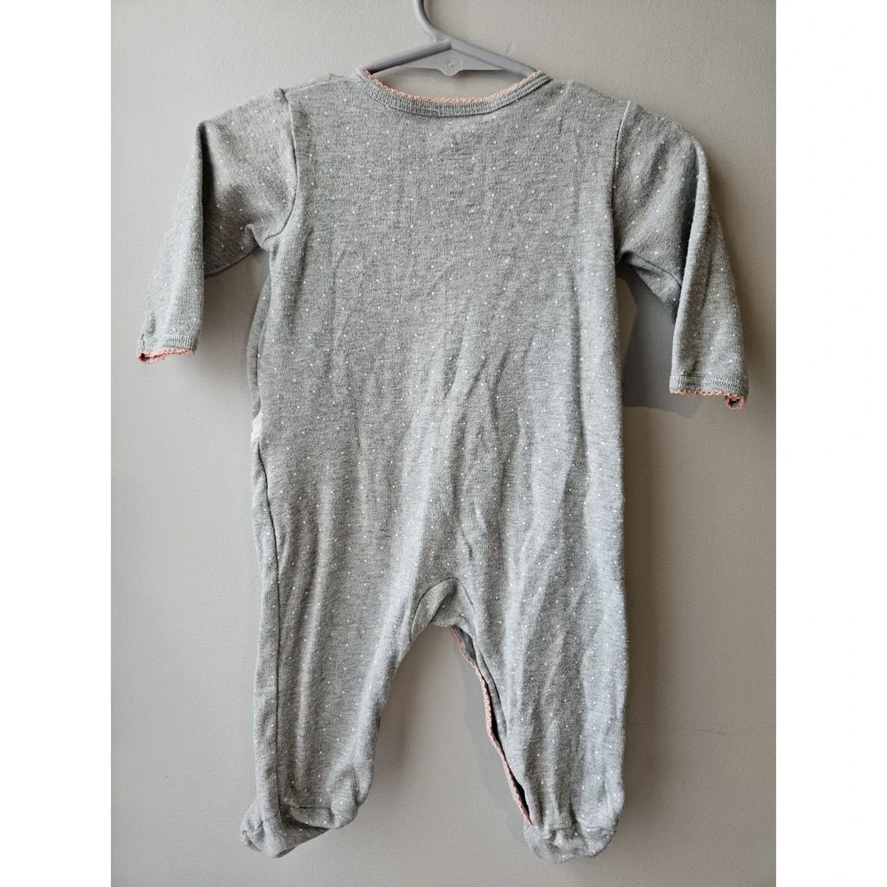 Carter's Baby Girl Size‎ 6 Months 100% Cotton Gray & White Kitten Pajamas